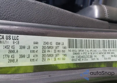 2018 Dodge Durango Sxt Rwd z USA, uszkodzony, nr VIN 1C4RDHAG5JC431388